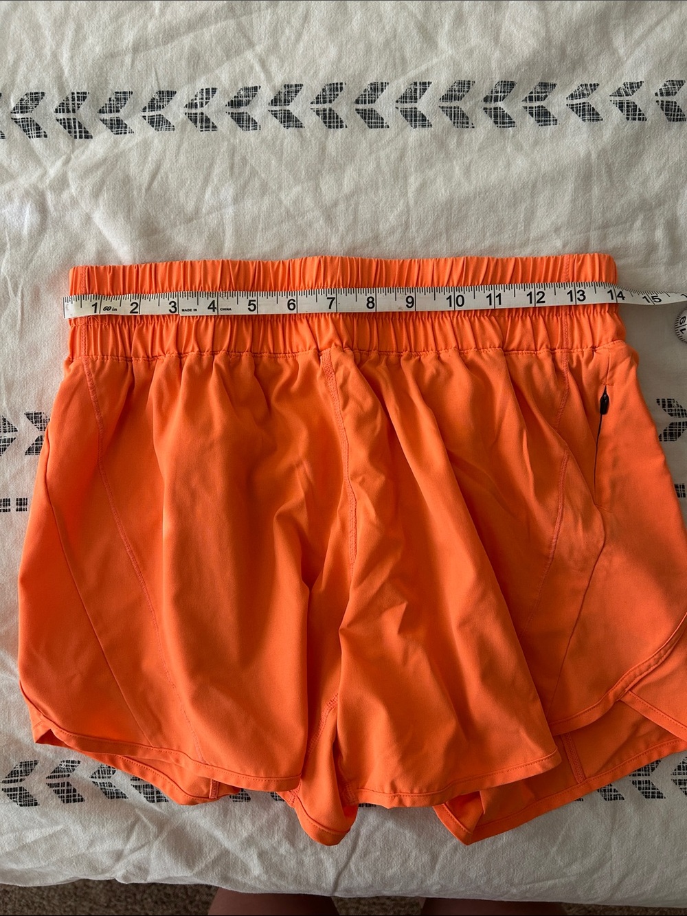 Women’s Orange Athletic Shorts - Lightweight Running Shorts - Picture 2 of 3